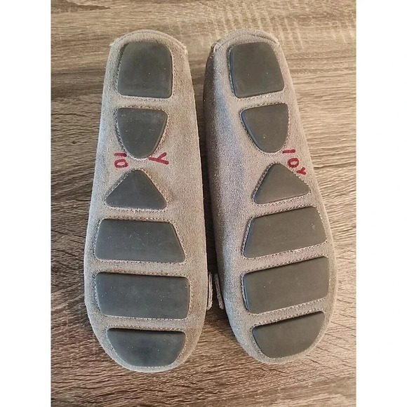 Michael Kors Suede Moccasins Logo Silver Grey Driving Flats Sz 7 - Picture 7 of 7
